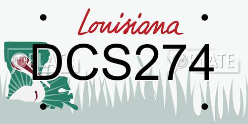DCS274 Louisiana License Plate
