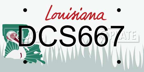 DCS667 Louisiana License Plate