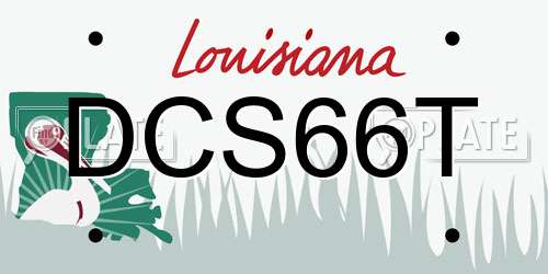 DCS66T Louisiana License Plate