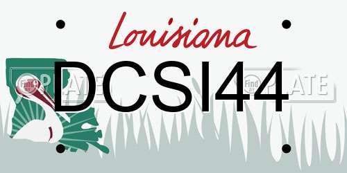 DCSI44 Louisiana License Plate