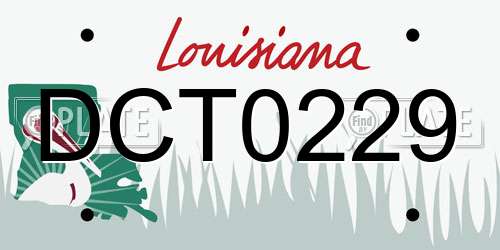 DCT0229 Louisiana License Plate