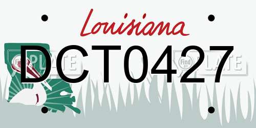 DCT0427 Louisiana License Plate