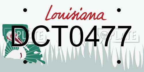 DCT0477 Louisiana License Plate