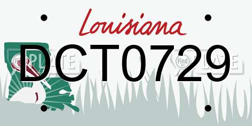 DCT0729 Louisiana License Plate