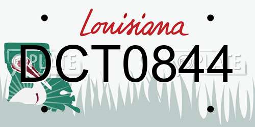 DCT0844 Louisiana License Plate