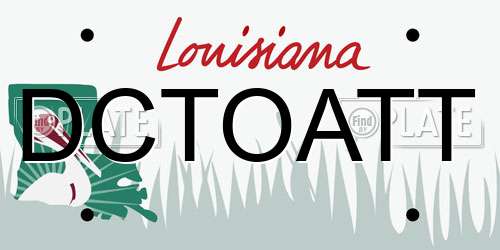 DCTOATT Louisiana License Plate