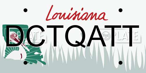 DCTQATT Louisiana License Plate