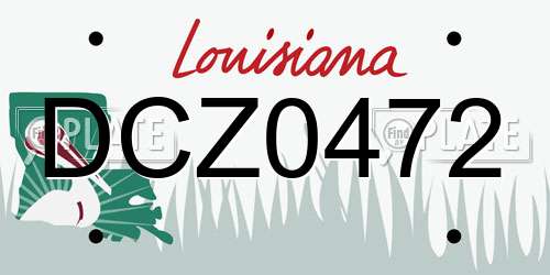 DCZ0472 Louisiana License Plate