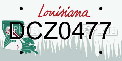 DCZ0477 Louisiana License Plate