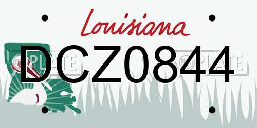 DCZ0844 Louisiana License Plate