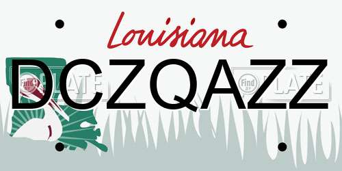 DCZQAZZ Louisiana License Plate