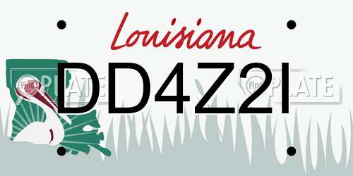 DD4Z2I Louisiana License Plate
