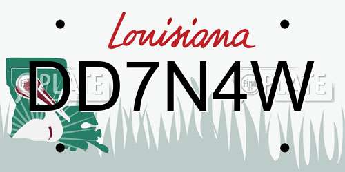 DD7N4W Louisiana License Plate