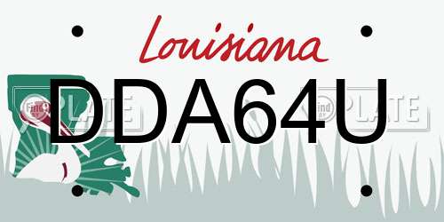 DDA64U Louisiana License Plate
