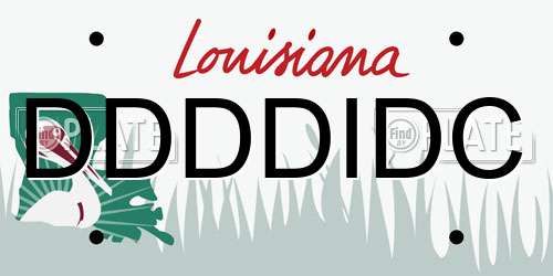 DDDDIDC Louisiana License Plate