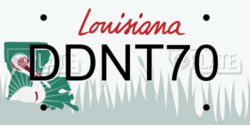 DDNT70 Louisiana License Plate