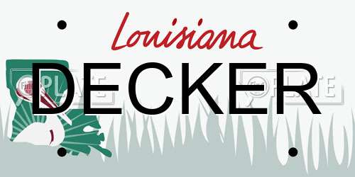DECKER Louisiana License Plate