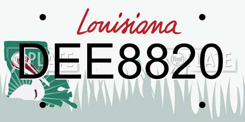 DEE8820 Louisiana License Plate