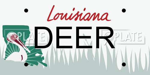 DEER Louisiana License Plate