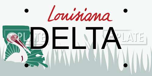 DELTA Louisiana License Plate