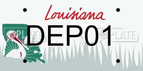 DEP01 Louisiana License Plate