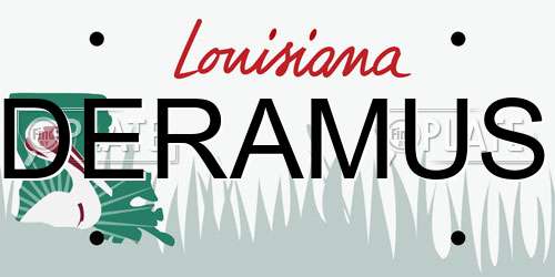 DERAMUS Louisiana License Plate