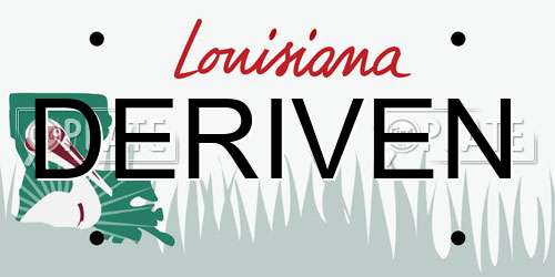 DERIVEN Louisiana License Plate
