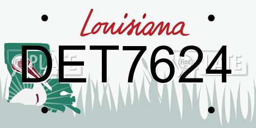 DET7624 Louisiana License Plate