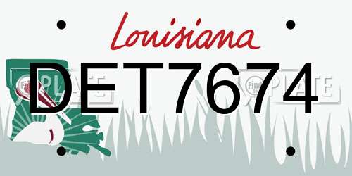 DET7674 Louisiana License Plate