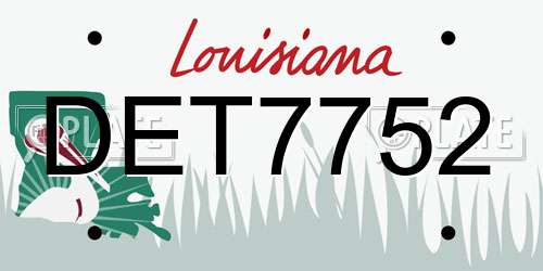 DET7752 Louisiana License Plate