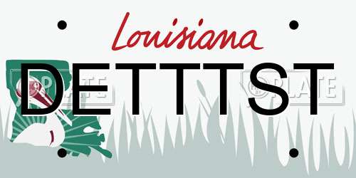 DETTTST Louisiana License Plate