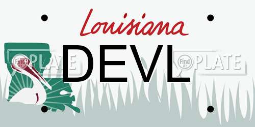 DEVL Louisiana License Plate