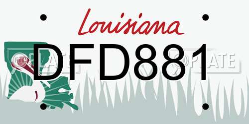 DFD881 Louisiana License Plate