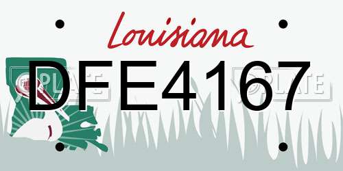 DFE4167 Louisiana License Plate