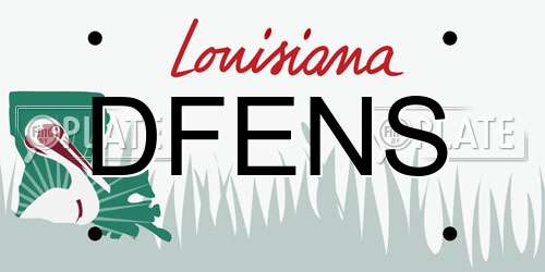 DFENS Louisiana License Plate