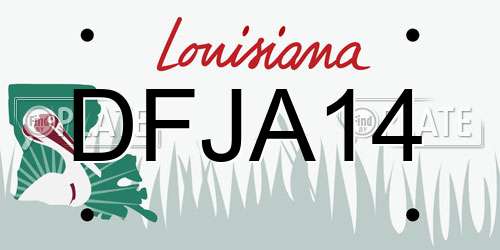 DFJA14 Louisiana License Plate