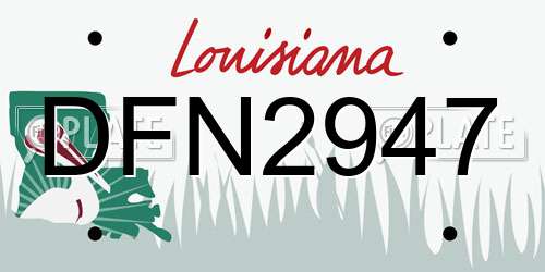 DFN2947 Louisiana License Plate