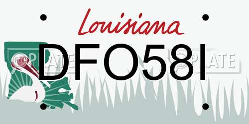 DFO58I Louisiana License Plate