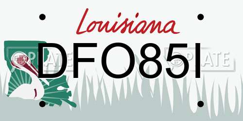 DFO85I Louisiana License Plate