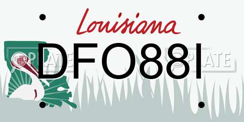 DFO88I Louisiana License Plate
