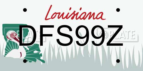 DFS99Z Louisiana License Plate