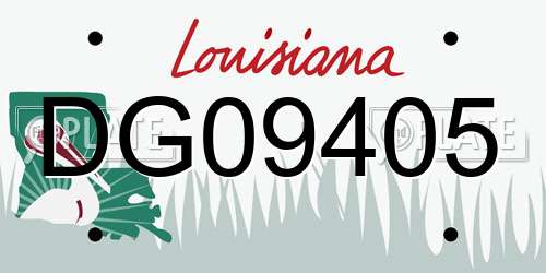 DG09405 Louisiana License Plate