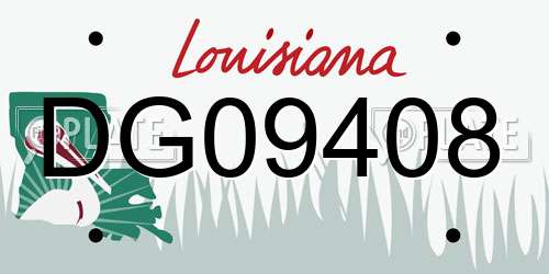 DG09408 Louisiana License Plate