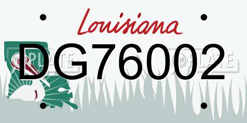 DG76002 Louisiana License Plate