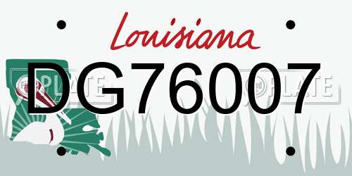 DG76007 Louisiana License Plate