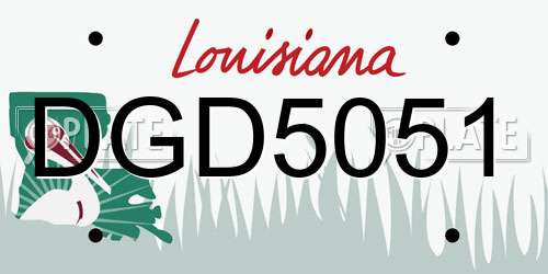 DGD5051 Louisiana License Plate