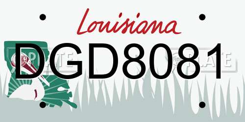 DGD8081 Louisiana License Plate