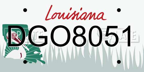 DGO8051 Louisiana License Plate
