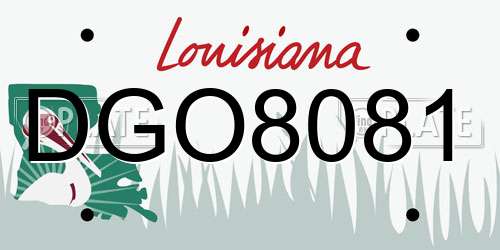 DGO8081 Louisiana License Plate