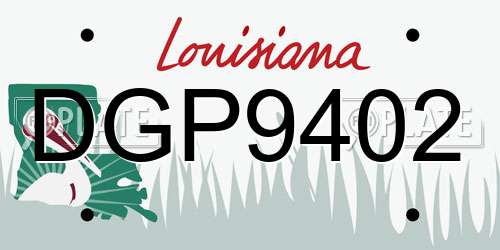 DGP9402 Louisiana License Plate